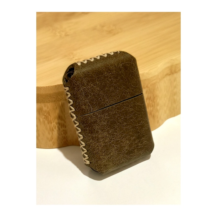 Monalisa Home Renkli Gerçek Deri Kılıflı Özel Tasarım Benzinli Çakmak