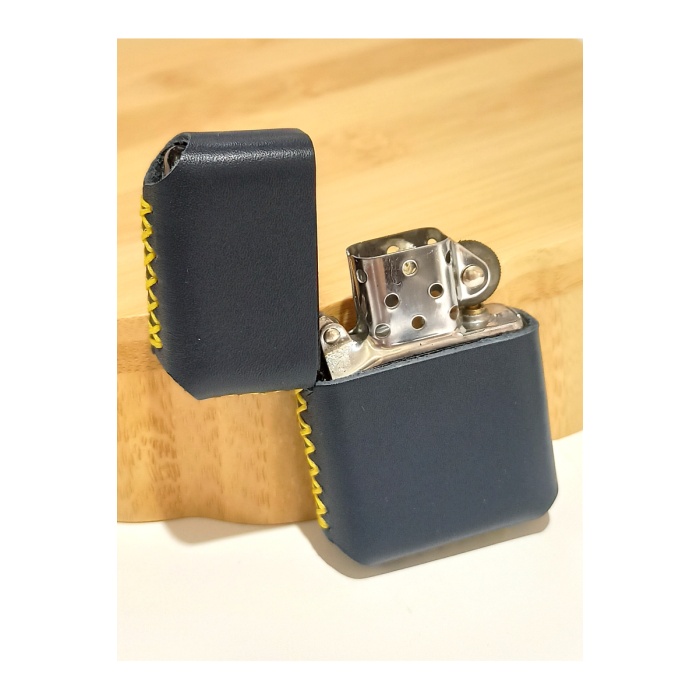 Monalisa Home Renkli Gerçek Deri Kılıflı Özel Tasarım Benzinli Çakmak