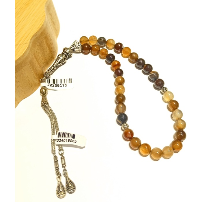 Monalisa Home Renkli Gösterişli Parlak Lüks Akik Taş Tesbih