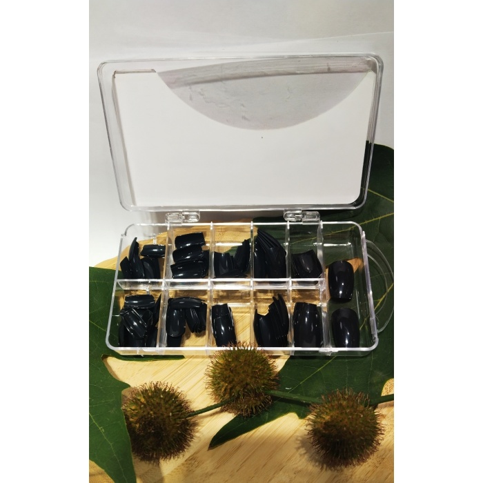 Monalisa Home Siyah Renk Lüks Gösterişli Kare Takma Tırnak