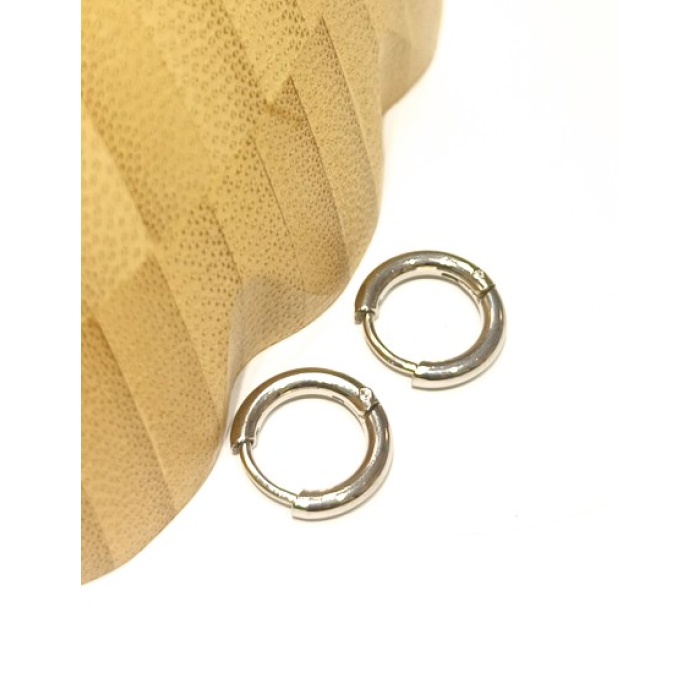 Monalisa Home Gümüş Renk  Halka Unisex Çelik Küpe