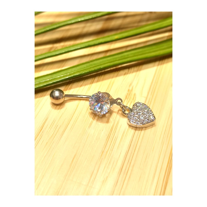 Monalisa Home Gümüş Renk Taşlı Göbek Pirsıng