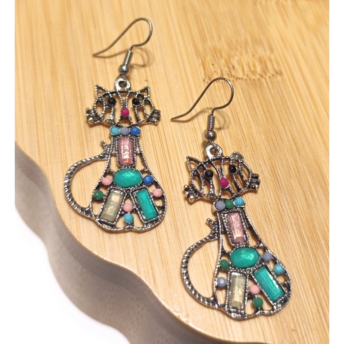 Monalisa Home Lüks Renkli Figürlü Otantik Küpe