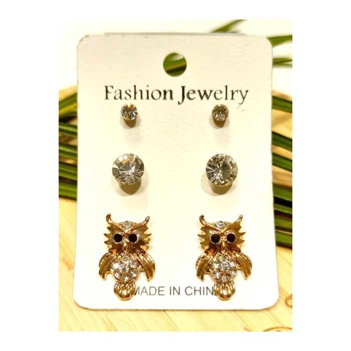 Monalisa Home  Baykuş Figürlü Çoklu Küpe Seti