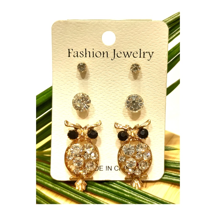 Monalisa Home  Baykuş Figürlü Çoklu Küpe Seti