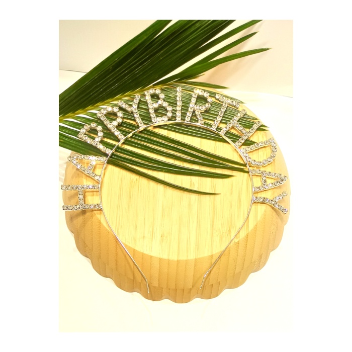 Monalisa Home Taşlı HAPPY BIRTHDAY Yazılı Doğum Günü  Taçı