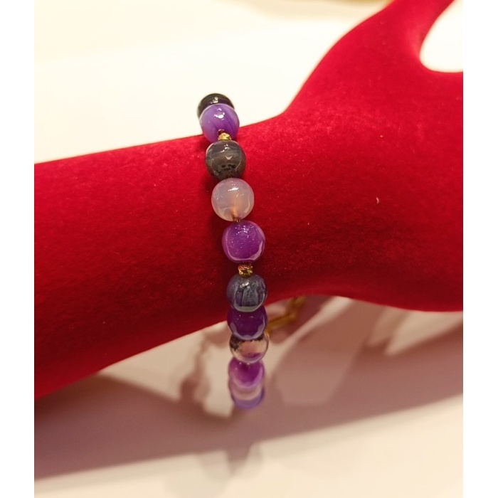 Monalisa Home Lüks Renkli Ametist Taş Figürlü Bileklik
