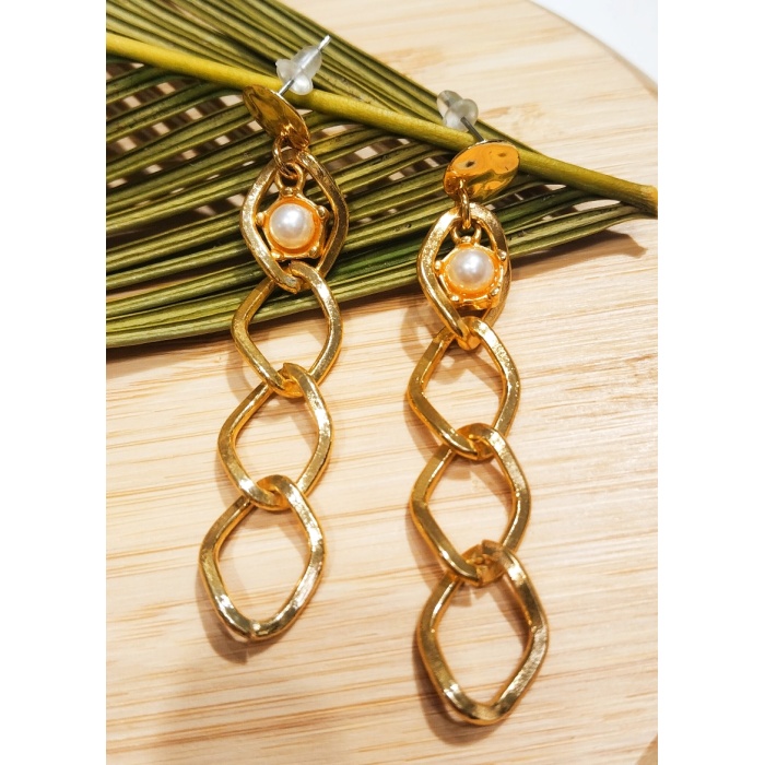 Monalisa Home  Çelik Taşlı Gold Renk Küpe