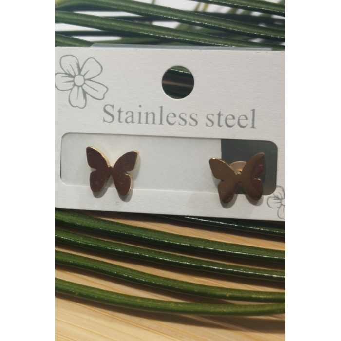 Monalisa Home  Çelik Taşlı Gold Renk Küpe