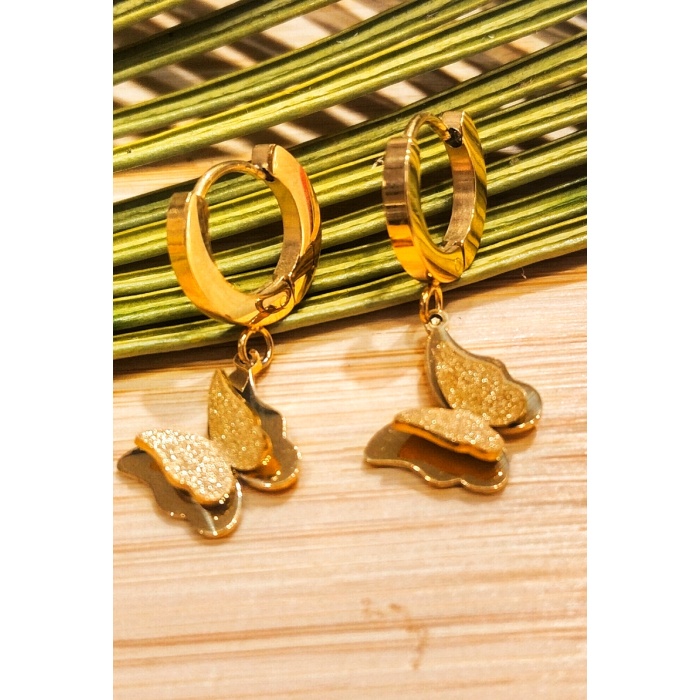 Monalisa Home  Çelik Taşlı Gold Renk Küpe