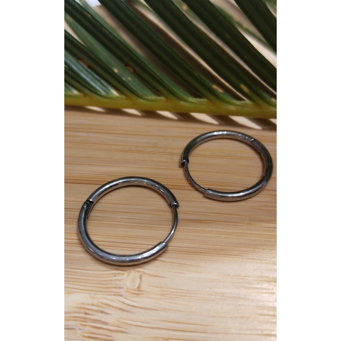 Monalisa Home 18mm Gümüş Renk  Halka Unisex Çelik Küpe