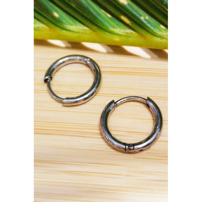 Monalisa Home 10mm Gümüş Renk  Halka Unisex Çelik Küpe