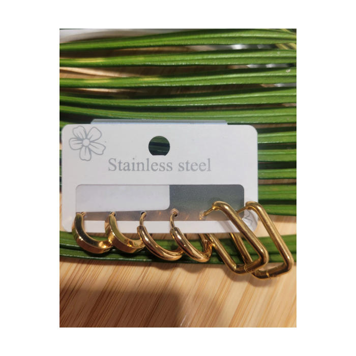 Monalisa Home  Çoklu Lüks Figürlü Gösterişli 6 Lı  Kararmaz  Çelik Küpe