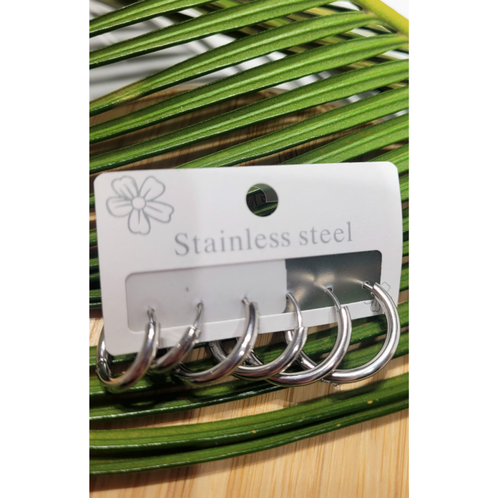 Monalisa Home  Çoklu Lüks Figürlü Gösterişli 6 Lı  Kararmaz  Çelik Küpe