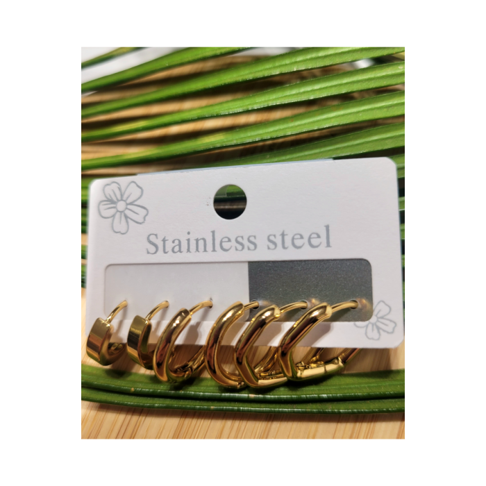 Monalisa Home  Çoklu Lüks Figürlü Gösterişli 6 Lı  Kararmaz  Çelik Küpe