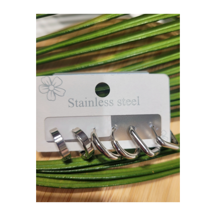 Monalisa Home  Çoklu Lüks Figürlü Gösterişli 6 Lı  Kararmaz  Çelik Küpe