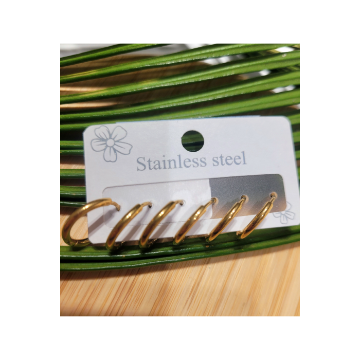 Monalisa Home  Çoklu Lüks Figürlü Gösterişli 6 Lı  Kararmaz  Çelik Küpe