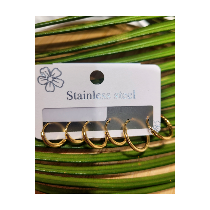 Monalisa Home  Çoklu Lüks Figürlü Gösterişli 6 Lı  Kararmaz  Çelik Küpe