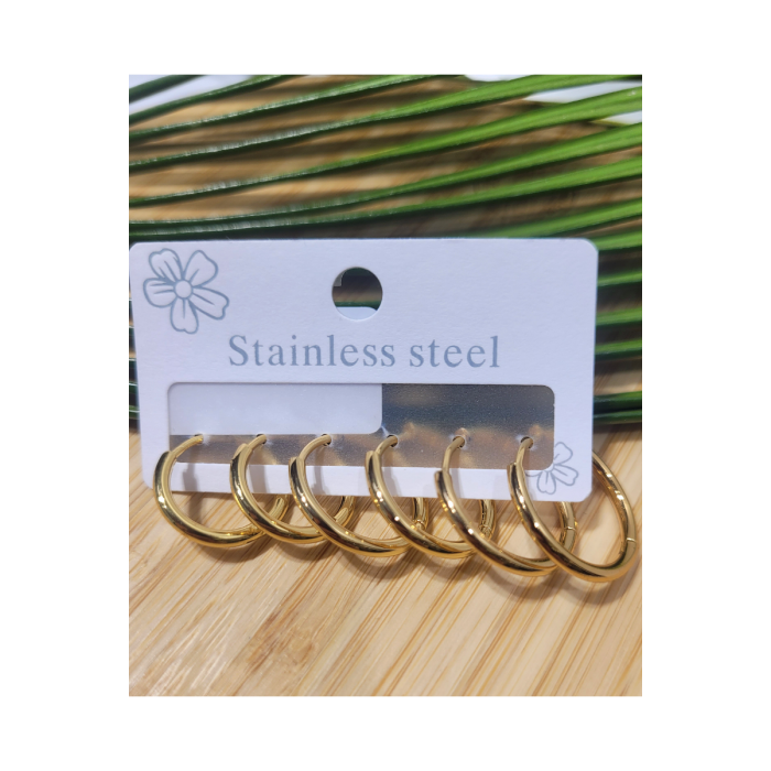 Monalisa Home  Çoklu Lüks Figürlü Gösterişli 6 Lı  Kararmaz  Çelik Küpe