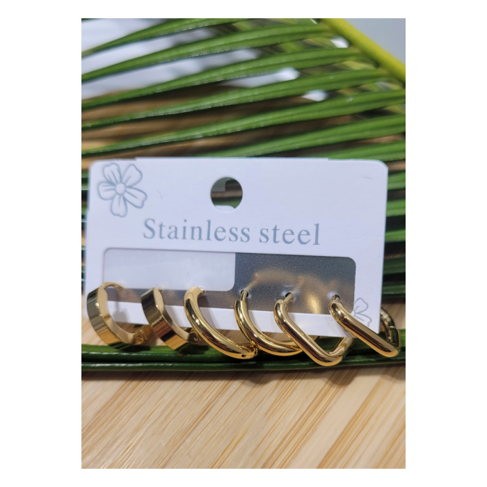 Monalisa Home  Çoklu Lüks Figürlü Gösterişli 6 Lı  Kararmaz  Çelik Küpe