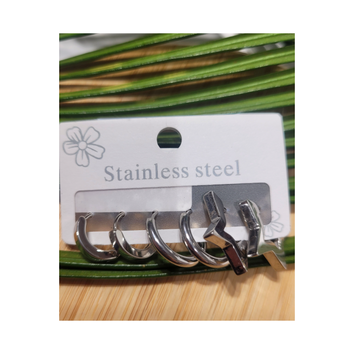 Monalisa Home  Çoklu Lüks Figürlü Gösterişli 6 Lı  Kararmaz  Çelik Küpe