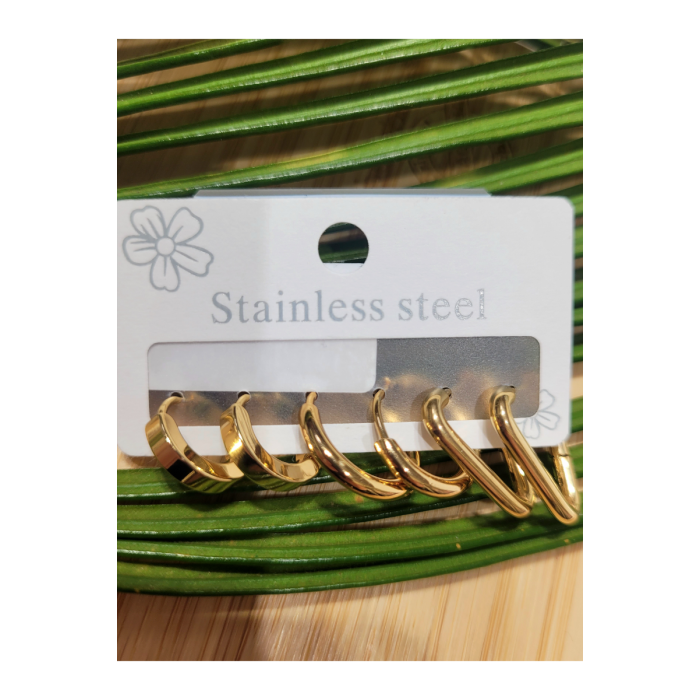 Monalisa Home  Çoklu Lüks Figürlü Gösterişli 6 Lı  Kararmaz  Çelik Küpe