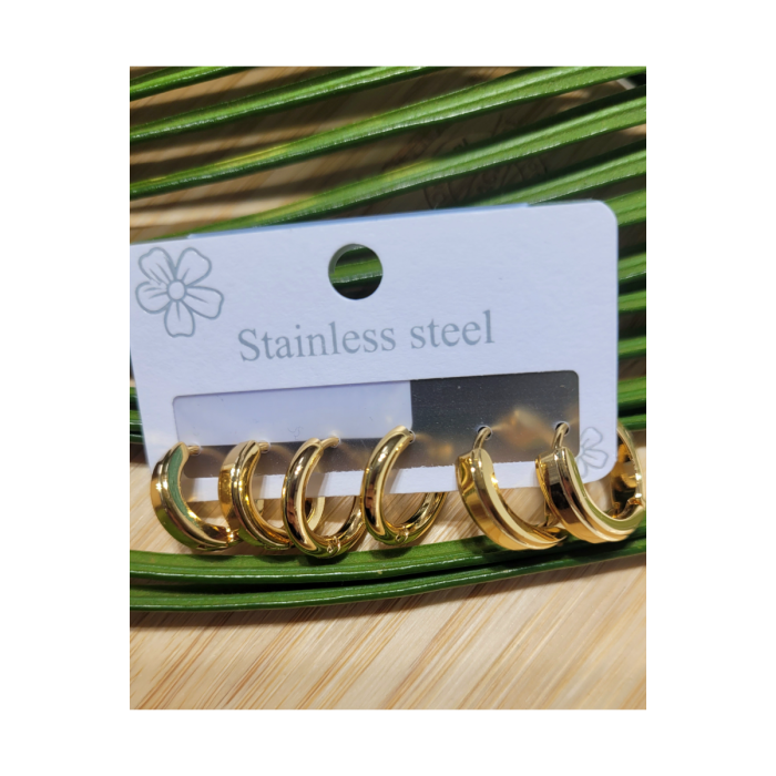 Monalisa Home  Çoklu Lüks Figürlü Gösterişli 6 Lı  Kararmaz  Çelik Küpe