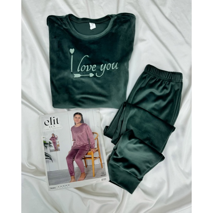 Koyu Yeşil Pijama Takımı L Beden