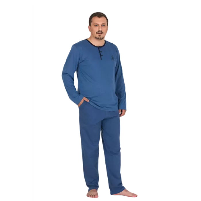 Lacivert Erkek Pijama Takımı 4XL  Beden