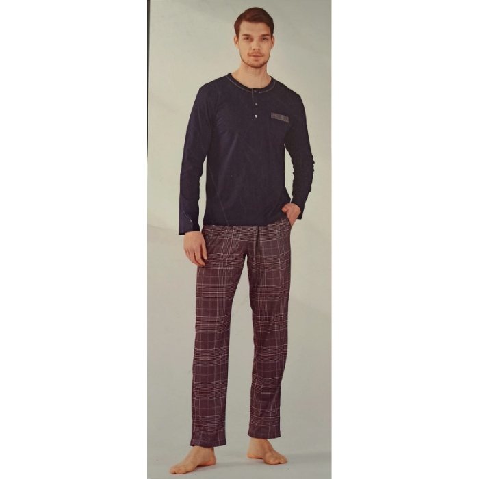 Erkek Pijama Takımı Lacivert S Beden