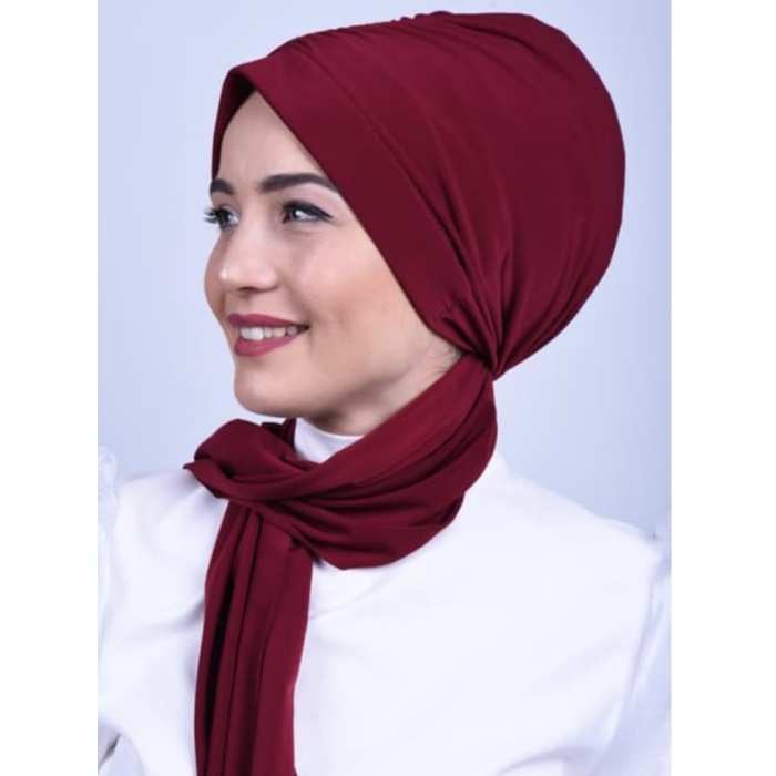 Monalisa Home Şık Büzgülü  Bordo Renkli Bone