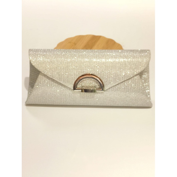 Monalisa Home Şık Abiye Açık Gri Simli Çanta