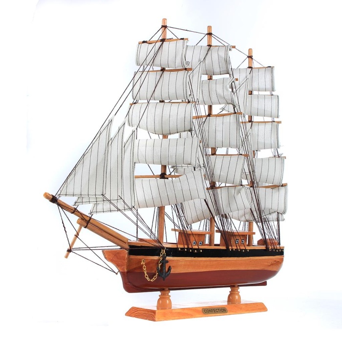 Monalisa Home 50 cm Uzunlukta Ahşap Yelkenli Maket Gemi