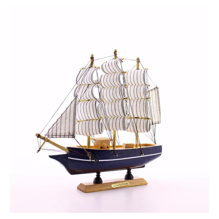 Monalisa Home 29 cm Uzunlukta Ahşap Yelkenli Maket Gemi