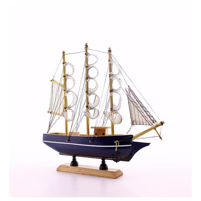 Monalisa Home 29 cm Uzunlukta Ahşap Yelkenli Maket Gemi