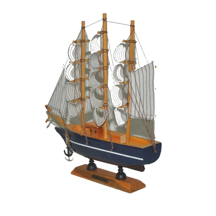 Monalisa Home 20cm Uzunlukta Ahşap Yelkenli Maket Gemi