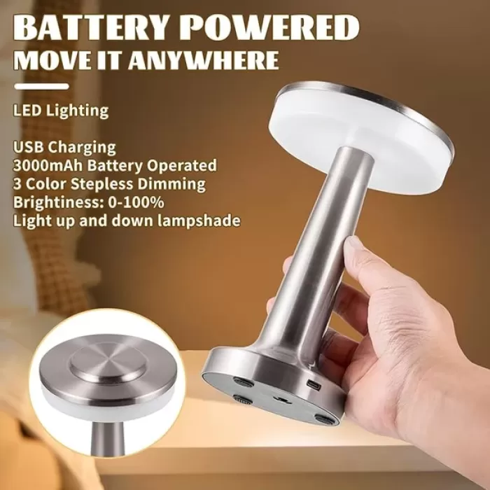 Monalisa Home Masa Üstü Şarjlı Abajur Lamba, Masaüstü, Led Sistemli