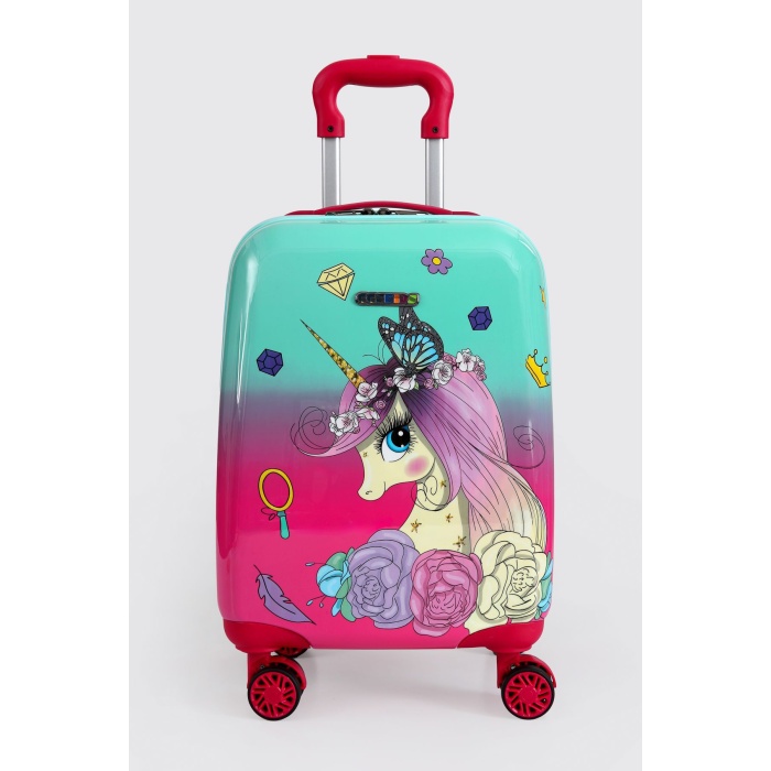 Monalisa Home Lİsanslı Lüks Renkli Figürlü Çocuk Valizi