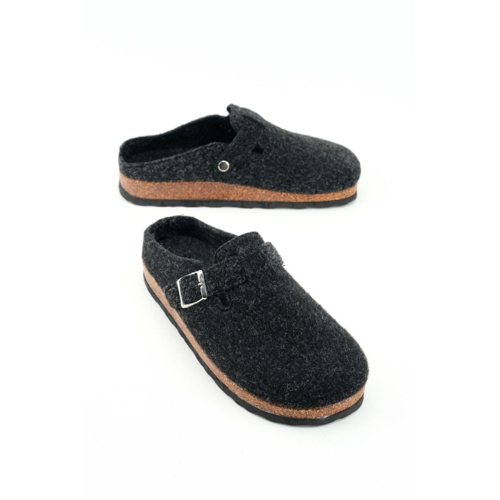 Monalisa Home 40 Numara Kışlık Keçe Çıkarılabilir İç Taban Ev Bahçe Unısex Terlik