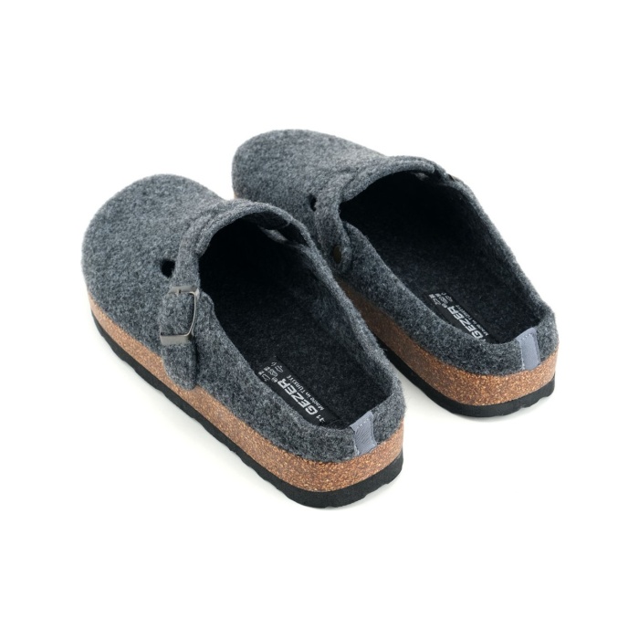 Monalisa Home 41 Numara Erkek Kışlık Keçe Mantar Taban Tek Toka Ayarlanabilir Rahat Taban Ev Bahçe Terlik