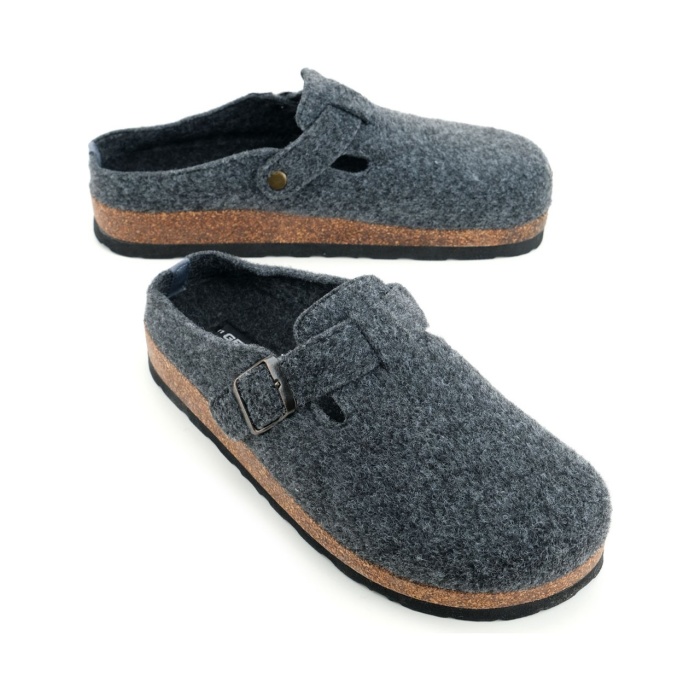 Monalisa Home 41 Numara Erkek Kışlık Keçe Mantar Taban Tek Toka Ayarlanabilir Rahat Taban Ev Bahçe Terlik