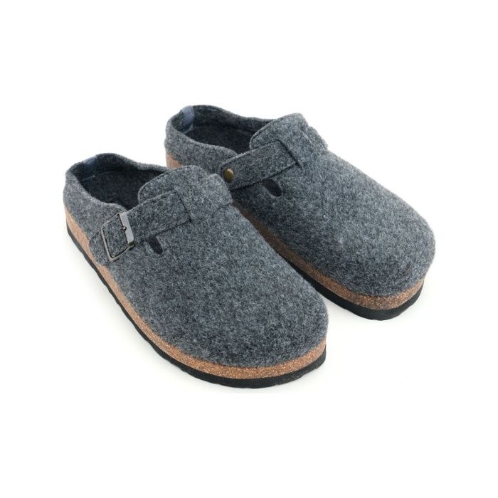 Monalisa Home 41 Numara Erkek Kışlık Keçe Mantar Taban Tek Toka Ayarlanabilir Rahat Taban Ev Bahçe Terlik