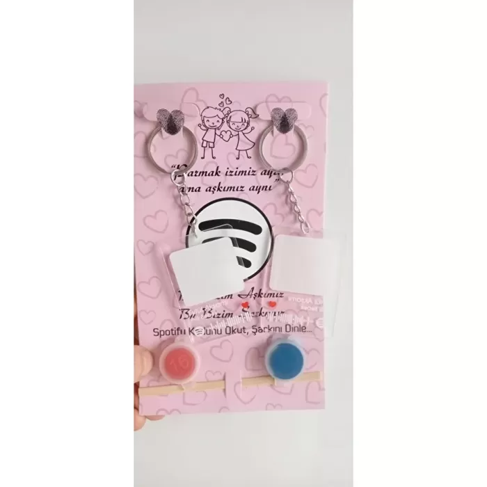 Monalisa Home Gümüş Sevgili Parmak Izi Anahtarlık Seti