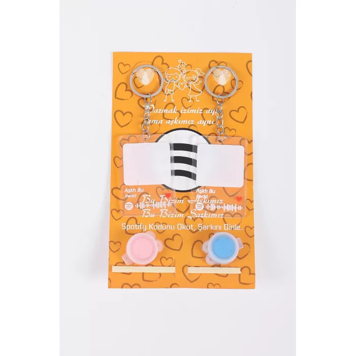 Monalisa Home Gümüş Sevgili Parmak Izi Anahtarlık Seti