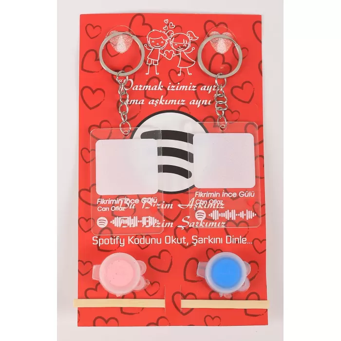 Monalisa Home Gümüş Sevgili Parmak Izi Anahtarlık Seti