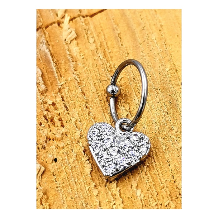 Çelik Zirkon Taşlı Piercing