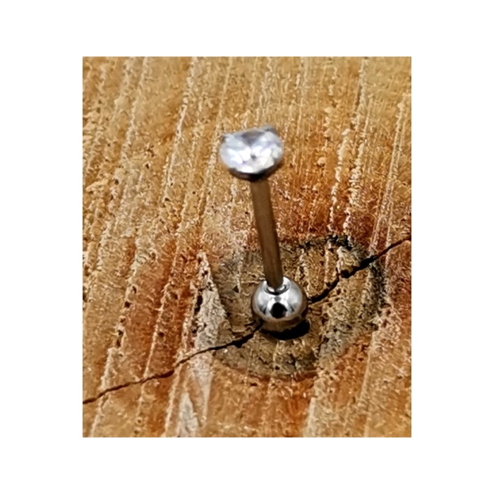 Çelik Zirkon Taşlı Piercing