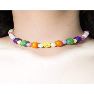 Renkli Boncuklu Emojili Çocuk Kolyesi