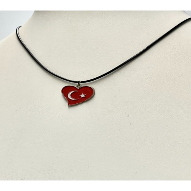 Ay Yıldız  Figürlü İpli Unisex Kolye
