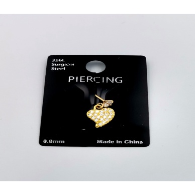 Çelik Zirkon Taşlı Piercing
